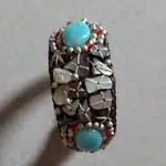 泰國手工~蠶絲蠟線原石貝殼手環