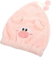 FOYTOKI Hair Drying Towel Cap Women's Shower Hat Quick Dry Hair Wrap Soft Coral Fleece Embroidered Accessory