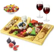 Bamboo Cheese Board, Charcuterie Platter & Serving Tray, Large Thick & Durable