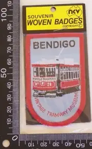 VINTAGE BENDIGO TRAMWAY MUSEUM EMBROIDERED SOUVENIR PATCH WOVEN CLOTH SEW BADGE