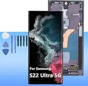 6.8 inch AMOLED Original for Galaxy S22 Ultra 5G, OLED LCD Display Touch Screen Digitizer Assembly S22ultra 5G SM S908U SM S908U1 SM G908A SM S908W US Version, Gloss Black