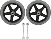 Best Alice Pack of 2 Walker Wheels Replacement, 6 Inch Wheels for Walker, Black Wheelchair Front Wheel, PU Universal Rollator, Walker Anti Slip Replacement Wheels, Wheels, Replacement Accessories