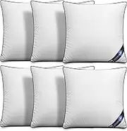 Utopia Bedding Throw Pillow Inserts (Pack of 6, White), 18 x 18 Inches Decorative Indoor Pillows for Sofa, Bed, Couch, Cushion Sham Stuffer