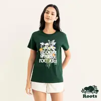 在飛比找momo購物網優惠-【Roots】Roots女裝-繽紛花卉系列 花束文字短袖T恤