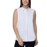 NWT Nicole Miller Linen Blend Sleeveless Top Button Front Blouse Tunic S-XXL