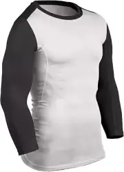 CHAMPRO Boys Compression Three Quarter Sleeve (Black/White) Size Youth Medium