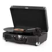 Vinyl Record Player Wireless Turntable Bluetooth 3-Speed Portable Vintage BLACK