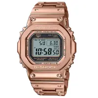 在飛比找momo購物網優惠-【CASIO 卡西歐】G-SHOCK太陽能電波藍牙電子錶/玫