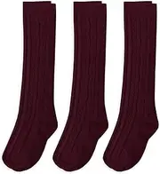 Jefferies Socks Big Girls' Cable-Knit Knee-High Sock Three-Pack