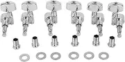 6Pcs Metal Guitar Machine Heads, Electric Guitar Tuning Pegs Replacement, Chrome Color, Easy Installation with Mounting Accessories, Ensure Sound Accuracy and Stability