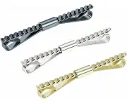 3PCS Men's Classic Tie Clips Shirt Collar Clip Collar Bar for Necktie Gold Silver Black Tone Necktie Bar Pinch Clips Tie Pins Collar Holder