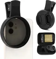 67mm Clip-on CPL Phone Camera Lens Filter Set, Universal CPL Phone Camera Lens Polarizer Clip-On Cellphone CPL Filter Compatible with iPhoneSamsung/Android Smartphones(Size:67mm)