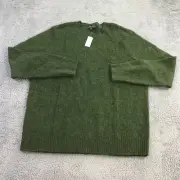 New Brooks Brothers Sweater Mens 2XL XXL Wool Pullover Green Grandpa Oarsman