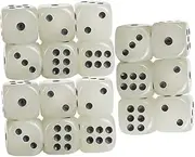Vaguelly 18pcs Glow Sided Acrylic Math Teaching Dice for Board Games Luminous Table Card Gaming Accessories for Classroom and Party Fun