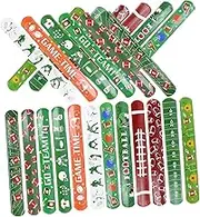 LRXIYODE 24pcs Sports Themed Slap Bracelets Wrist Snap Bands for Party Favors Sports Events Lightweight for Fun Celebration