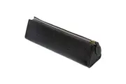 Filofax Classic Stitch Soft Zip Pen Case Leather Pencil Carry Pouch BLK 19cm