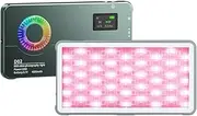 Pocket Video Light 10W Portable Fill Light Panel 2500K-9000K Dimmable 20 Scene Lig Ng Effects Built-in Battery with Cold Shoe Adapter for Vlog Live Streaming Video Conference Lig Ng Green