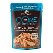 Wellness Core Simply Shreds Tuna Beef & Carrots Dog Pouch 79g x12