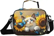 Insulated Lunch Box Scottish Fold Cat for Women Men - Ideal for Work, Picnics - Includes Adjustable Shoulder Strap