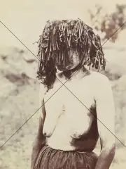 Australian Aboriginal Woman, Fancy Hairdo Photo Print - 6" x 8"