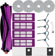 LOOHAOC Accessories Kit for Eureka J15 Pro Ultra Robot Vacuum Cleaner Replacement Parts. 1 Main Roller Brush, 4 Hepa Filters, 4 Mop Pads, 4 Side Brushes, 2 Dust Bags, 1 Brush
