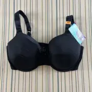 NEW Vanity Fair Bra 38DD Black Underwire illumination Support Shaping #8743