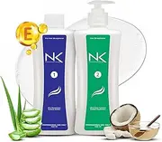 NK Professional Care Hair straightener. Hair straightening treatment. Hair Surgery with Keratin that acts in just 40 minutes. Step 1 and Step 2 Pack. 15oz