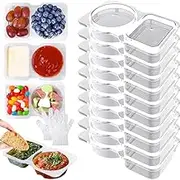 Reusable Snack Containers with Lids, Snack Containers, Snack Pack Containers, Double Compartment Snack Containers, Grab and Go Snack Containers, Double Resealable Snack Containers with Lids(10pc+10pcG
