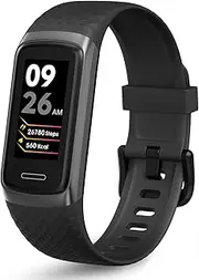 OCTANDRA Active 2 VeryFit Fitness Tracker Heart Rate SpO2 Blood Oxygen Saturation Sleep Monitor Step Counter Pedometer IP68 Waterproof Activity Running Smart Watches for Men Women (ID155) (Black)