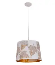 Penshade Interior Slanted with Maple Leaf Pattern Laser Cut Pendant Light White