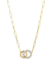Bloomingdale's Fine Collection Diamond Double Circle Pendant Necklace in 14K Yellow Gold, 0.50 ct. t. w.