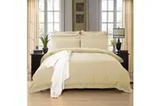 Super Soft Tailored Double Size Quilt/Doona/Duvet Cover Set - Yellow Cream