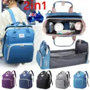 Large Foldable Mummy Bag Baby Bed Backpack Maternity Nappy Diaper Folding Crib