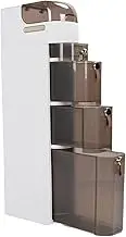 Depisuta Slim Bathroom Storage Cabinet, Narrow Bathroom Storage Organizer with 4 Wheels, Tissue Box, Transparent Drawer Organizer for Small Spaces, Kitchen, Living Room (5 Layers Size:26x26x71cm /