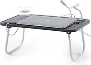 Nestl Foldable Lap Desk - Portable Laptop Stand for Bed, Couch, Work, Reading & Writing - USB Ports, Small Laptop Tray