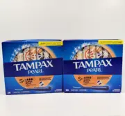 Tampax Pearl S+ Super Plus Tampons w/LeakGuard 2 Boxes of 36 Ct Ea Plastic Appli