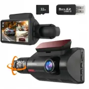 360° Rotating Dual Dash Cam for Cars, 2 Channel Front and Inside Car Camera w...