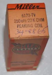 J.C.MILLER PART # 6173-TV 250 uH/22K OHM RADIO PEAKING COIL COMMERCIAL SURPLUS