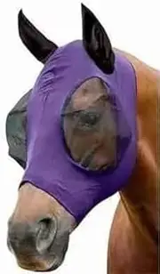 MedTool Horse Fly Flying Mask Ears Full Face Mesh Protection Anti-UV Mosquito Insect (Purple)