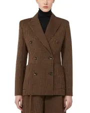 Max Mara Double Breasted Plaid Blazer