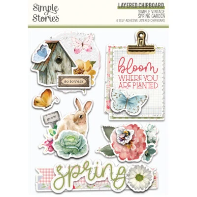 Simple Stories - Simple Vintage Spring Garden - Layered Chipboard
