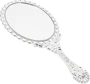 HAMPPLIES Vintage Handheld Mirror Chic Embossed Makeup Mirror for Quick Touch Ups High Definition Reflection Portable Design for Travel Appearance for Women