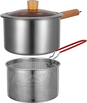 DECHOUS Mini Fryer Kit with Pot Fry Basket Deep Fryer Basket Metal Fry Basket for Cooking Pot