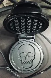 NEW Dash Skull Mini Waffle Maker 4" Pancake Goth Gothcore Whimsygoth Kitchen NIB