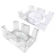 2/6 Deck Clear Revolving Rotating Canasta Playing Card Tray for Party and Game