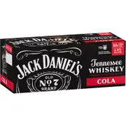 [Jack Daniels] Jack Daniels & Cola Can 375mL (10 pack)