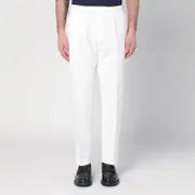 [Santaniello] White trousers in cotton and linen 48 IT White