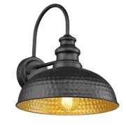 Farmhouse Outdoor Barn Light Fixture, 12 Inch Dome Gooseneck Exterior Wall Li...