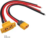 Amass XT60H XT60E-F Male Female Extension Plug Adapter with Sheath Housing with 12AWG 20 cm Silicone Wire for RC Lipo Battery FPV Racing Drone