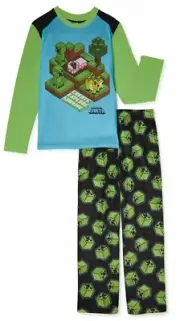 Minecraft Pajamas Set Shirt Pants Creeper Boy's Girl Video Game 10 12 14 16 PIGS